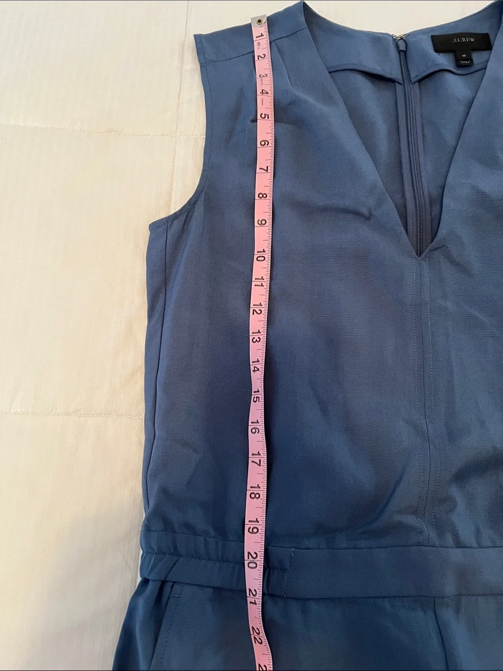 J. Crew Sleeveless V-Neck Lyocell Slate Blue Jumpsuit